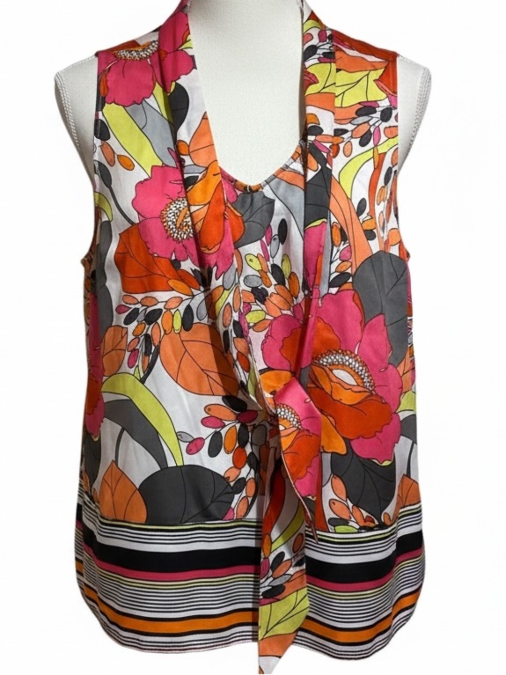 Worthington funky 70s print top